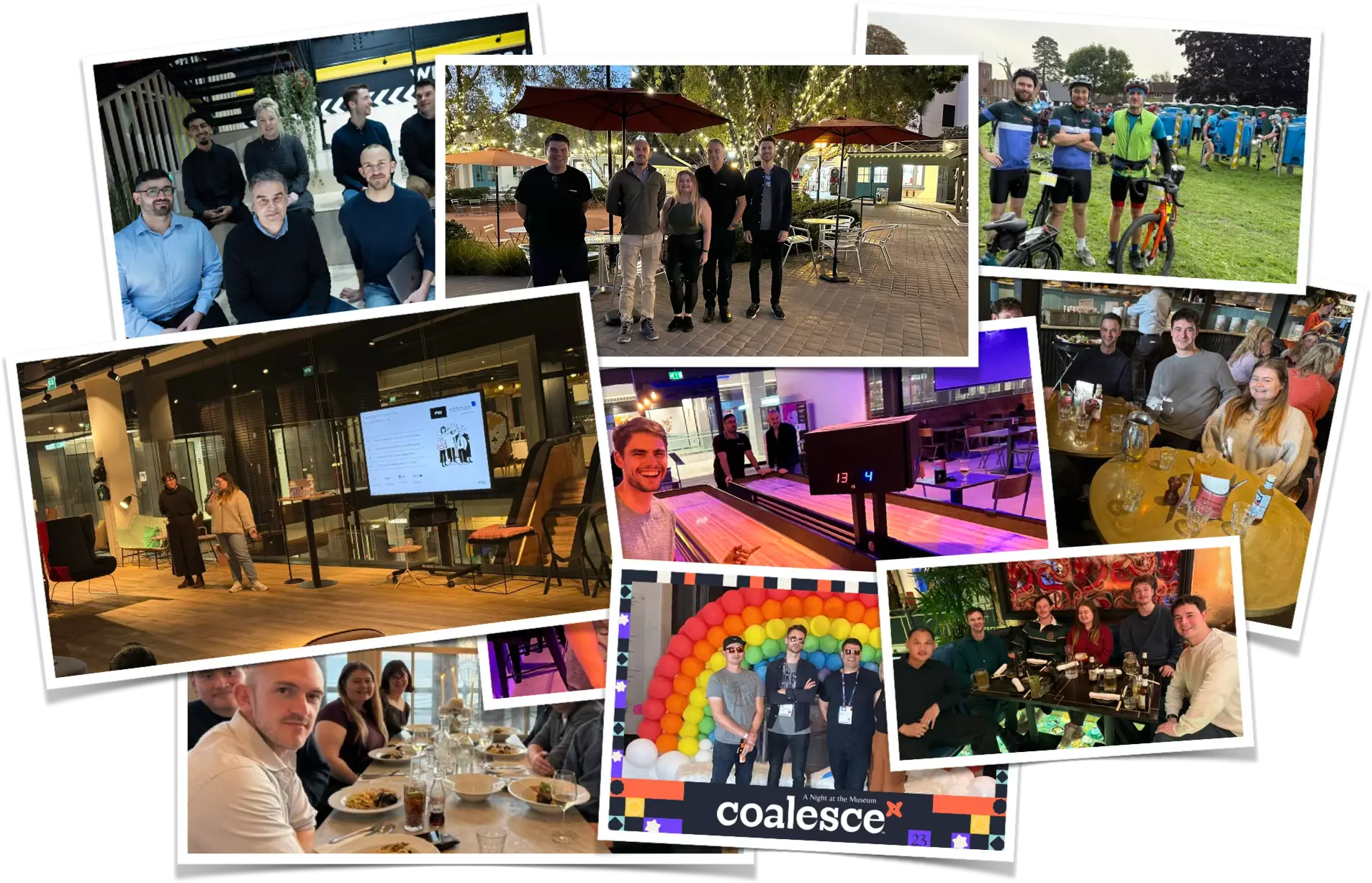 Moments from the Rittman Analytics team: office events, Coalesce nights, a bike ride, and dinners together