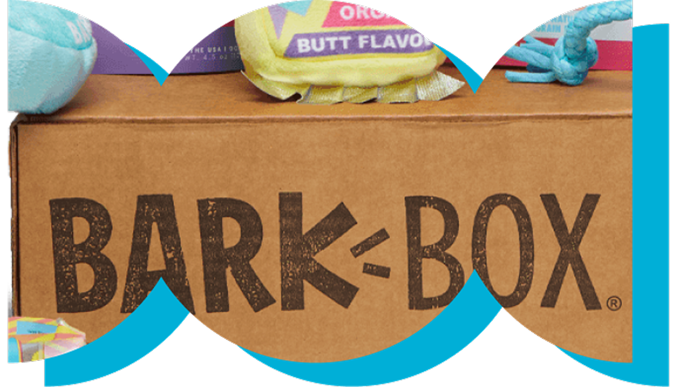 BarkBox subscription box with dog toys and treats